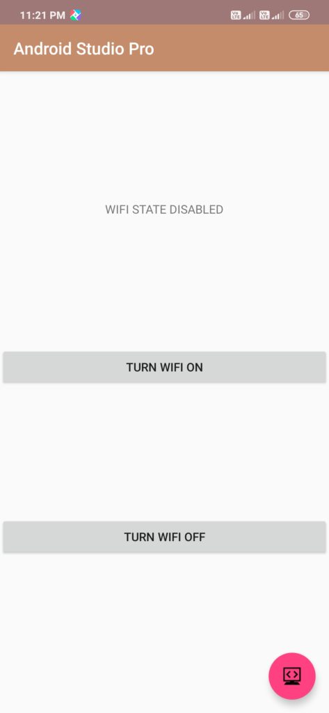 Enable Disable WiFi programmatically in android on button ...