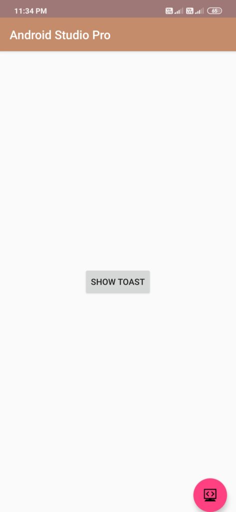 toast in android example