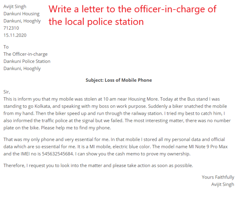 write-a-letter-to-the-police-inspector-in-charge-of-your-local-police